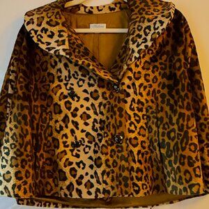 Vintage Leopard Print Formal Layering Cape